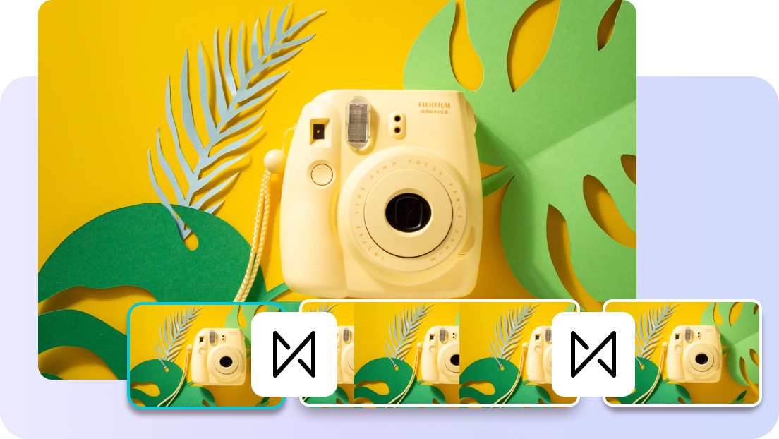 Trim & combine MP4 clips with trendy transitions